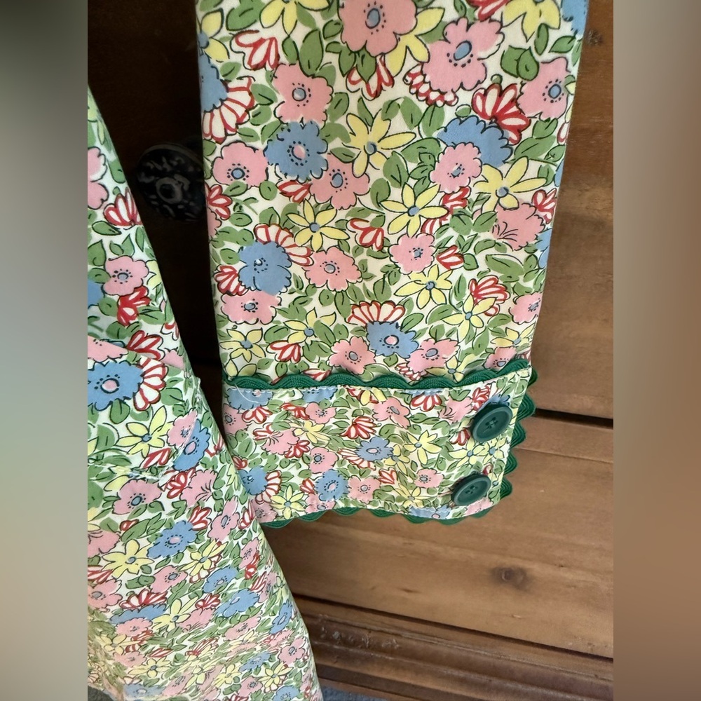 Anthropologie Floral Double-Breasted Trench Coat - Picture 3 of 7
